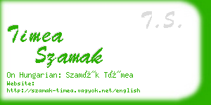 timea szamak business card